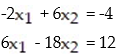 The system cannot be solved by matrix inverse methods. Find a method that could be used and then solve the system: -