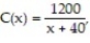 If the average cost per unit C(x) to produce x units of plywood is given by   what is the unit cost for 10 units?