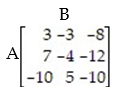 <strong>Two countries are involved in a border war. Each country has 3 strategies with payoffs in square miles of land. Positive numbers represent gains by A.  </strong> A) (3, 2), value 5 B) (1, 3), value -10 C) (3, 3), value -10 D) (1, 3), value -8 <div style=padding-top: 35px> 
