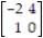 Find the smallest integer k ≥ 0 such that adding k to each entry of the given matrix produces a matrix with all positive payoffs: -