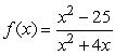 <strong>Which of the following statements are true for ? Mark all that apply.</strong> A) The x- intercepts are 0 and -3. B) The x- intercepts are -5 and 5. C) There are no x-intercepts. D) The y- intercepts are 0 and -3. E) The y- intercepts are -5 and 5. F) There are no y-intercepts.