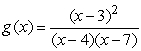 <strong>Which of the following formulas has a graph with vertical asymptotes at x = 1 and x = 4, a horizontal asymptote at y = 1, and touches the x-axis at x = 2?</strong> A) B) C) D)