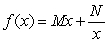 <strong>The following graphs are of functions of the form , where M and N are constants. Which graph has M > 0 and N < 0?</strong> A) B) C) D)