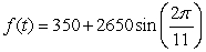 <strong> The population in a town oscillates over a 7 year period beginning with a high of 3000 people in year t= 0 and a low of 2300. Find a formula for the town's population.</strong> A) B) C) D)