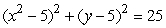<strong>What is the Cartesian equation for the circle shown below? </strong> A) B) C) D)