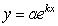 Use linear regression on the values x and to fit a function of the form . Use a calculator program to find the regression line for this data. Convert to an exponential function and give the value of k. Round to 4 decimal places.
