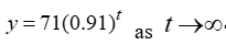 <strong>What is the horizontal asymptote of </strong> A) y = 0.85 B) y = 25 C) y = 0 D) There isn't one