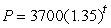 <strong>A population has size 4900 at time t = 0, with t in years. If the population grows by 15% per year, what is the formula for P, the population at time t?</strong> A) B) C) D)