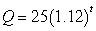 <strong>A radioactive substance decays by 11% every year. Which of the following is the formula for the quantity, , of a 20 gram sample remaining after years?</strong> A) B) C) D)