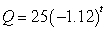 <strong>A radioactive substance decays by 11% every year. Which of the following is the formula for the quantity, , of a 20 gram sample remaining after years?</strong> A) B) C) D)
