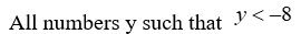 <strong>Which of the following are not in the range of ?</strong> A) y = 4 B) y = -6 C) y = -2 D) E)