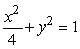 P is a point on the unit circle, and Q and R lie on the ellipse shown below. The equation of the ellipse is given by . What is the x-coordinate of R?