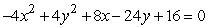 If the equation is written in standard form or , then h = _____, k = _____, a = _____, and b = _____.