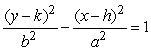 If the equation is written in standard form or , then h = _____, k = _____, a = _____, and b = _____.
