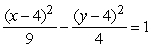 In the hyperbola given by the equation , the left vertex is at ( _____, _____ ).