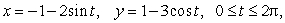 Does parameterize the ellipse graphed below, traversed in the clockwise direction and starting at the point (-1, -2)?
