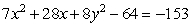 Write the ellipse in the form .