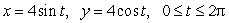 What is the radius of the circle parameterized by     ?