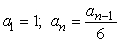 <strong>A sequence Can be defined by a recurrence relation, which gives the first term, , and a formula for finding In terms of the previous term, For the recurrence relation below, what is the formula for the general term? </strong> A) B) C) D)