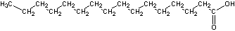 <strong>The structure of the fatty acid, palmitic acid, is Palmitic acid is a(n) ___ fatty acid.</strong> A) saturated B) monounsaturated C) polyunsaturated D) waxy