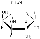  <strong>What is the name of this carbohydrate?  </strong> A)  -D-aminogalactose B)   \alpha -D-galactosaminofuranose C)  \alpha -D-galactosaminopyranose D)  -D-galactosaminopyranose <div style=padding-top: 35px>  