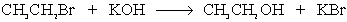 <strong>Identify the nucleophile in this reaction. </strong> A) K<sup>+</sup> B) CH<sub>3</sub>CH<sub>2</sub>Br C) CH<sub>3</sub>CH<sub>2</sub>OH D) OH<sup>-</sup>