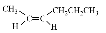 <strong>Which of the following molecules represent trans- 2-Hexene?</strong> A) B) C) D)