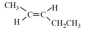<strong>Which of the following molecules represent trans- 2-Hexene?</strong> A) B) C) D)