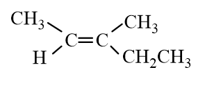 <strong>Which of the following molecules represent trans- 2-Hexene?</strong> A) B) C) D)