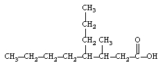 <strong>Give the IUPAC name of the following carboxylic acid? </strong> A) 4-propylnanoic acid B) 3-octyl-butanoic acid C) 4-butyl-3-methylheptanoic acid D) 3-methyl-4-propyloctanoic acid