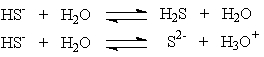 <strong>Hydrogen sulfide ion, HS<sup>-</sup>, can react differently depending on the acidity of the solution in which it is present. These two solutions show that the</strong> A) hydrogen sulfide ion is an acid. B) hydrogen sulfide ion is a base. C) hydrogen sulfide ion is amphoteric. D) hydrogen sulfide ion can only react with water.