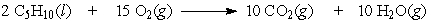 If 5.5 moles of pentane are burned according to the following equation: how many moles of oxygen are required?