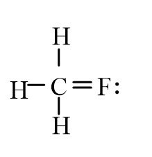<strong>An isotope of fluoromethane, CH<sub>3</sub>F, has been used for cerebral blood flow measurement. Which of the following represent the correct line-bond structure of fluoromethane? (C is the central atom.)</strong> A) B) C) D)