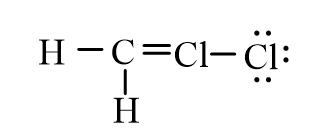 <strong>Dichloromethane, CH<sub>2</sub>Cl<sub>2</sub>, is widely used as a solvent. Which of the following represents its correct line-bond structure? In this molecule, carbon is the central atom.</strong> A) B) C) D)