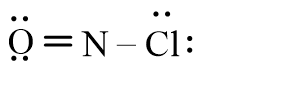 <strong>Which of the following represents the correct line-bond structure of nitrosyl chloride (ONCl)? In this molecule, nitrogen is the central atom.</strong> A) B) C) D)