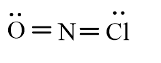 <strong>Which of the following represents the correct line-bond structure of nitrosyl chloride (ONCl)? In this molecule, nitrogen is the central atom.</strong> A) B) C) D)