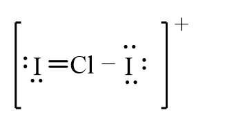 <strong>The correct line-bond structure for ClI<sub>2</sub><sup>+</sup> ion is</strong> A) B) C) D)