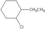 <strong>What is the IUPAC name for the following structure? </strong> A)Ethyl cyclohexane B)1-chloro-2-ethyl cyclohexane C)Chloro-ethyl cyclohexane D)2-chloro-2-ethyl cyclohexane
