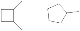 <strong>Which of the following pairs of molecules are structural isomers of each other?</strong> A) B) CH<sub>3</sub>CH<sub>2</sub>CH<sub>2</sub>CH<sub>2</sub>CH<sub>3</sub> C) D)