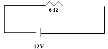 Suppose you have a 12V battery supplying current to a 6Ω resistor. -Calculate the current through the resistor.