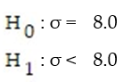 <strong>The null and alternative hypotheses are given. Determine whether the hypothesis test is left-tailed, right-tailed, or two-tailed and the parameter that is being tested. - </strong> A) Right-tailed, ? B) Left-tailed, ? C) Left-tailed, s D) Right-tailed, ?
