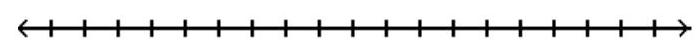 Graph the solution on a number line, and express it in interval notation. - -29 \leq-5 x+1<-9