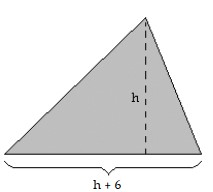 A triangle is 6 centimeters wider than it is tall. The area is 140 square \mathrm{cm} . Find the width (length of the base).