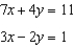 Graph the system of equations, and use the graph to estimate the solutions. -