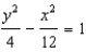 <strong>For all the hyperbolas in these questions the center of the hyperbola is (0, 0). The vertex is ( 0, -2) , the focus is (0, 4) , and the transverse axis is x= 0 . -Write the equation of the hyperbola.</strong> A) B) C) D) E) None of these