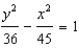 <strong>For all the hyperbolas in these questions the center of the hyperbola is (0, 0) . The foci of a hyperbola are (-9, 0) and (9, 0) , and the vertex is ( -6, 0) . -Write the equation of the hyperbola.</strong> A) B) C) D) E) None of these