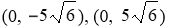 <strong>For all the hyperbolas in these questions the center of the hyperbola is (0, 0) . Use the equation of a hyperbola to answer the questions. Do not round irrational coordinates. -Identify the foci.</strong> A) B) C) D) E) None of these