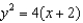 <strong>Write the equation of the parabola with the given vertex, point on the parabola, and axis of symmetry. -Vertex ; point ; </strong> A) B) C) D) E) None of these