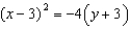 <strong>Write the equation of the parabola with the given vertex, point on the parabola, and axis of symmetry. -Vertex ; point ; </strong> A) B) C) D) E) None of these