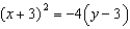 <strong>Write the equation of the parabola with the given vertex, point on the parabola, and axis of symmetry. -Vertex ; point ; </strong> A) B) C) D) E) None of these